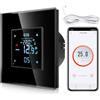 CNBINGO Termostato intelligente da incasso con sonda, termostato digitale per acqua, riscaldamento a pavimento e caldaia, compatibile con Alexa e Google Assistant, controllo vocale, nero con cornice