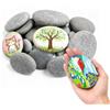 Shyllin 10 Pezzi Dipingere Ciottoli, Dipinte Pittura Pietre, 5-8 CM, Pietres da Dipingere, Piatte Sassi da Dipinte, Pietre Disegno, Naturali Ciottoli Spiaggia, Disegno Rocce Decorative per Giardino