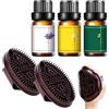 MENUY 2 spazzole Meridian con 3 oli essenziali, 10 ml, spazzola per massaggio, massaggiatore, rilassamento tutto il corpo, spazzola massaggiante corpo per vita, addome, testa