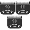 ZATEIRL Confezione da 3 Lame di Toelettatura 10# Staccabili per Cani - Lama in Acciaio da 1/16 Pollici (1,5 mm) - Compatibile con Andis, Oster A5, Wahl KM-10, Moser, Heiniger - Nero