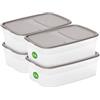 SmartStore Set di 4 contenitori per alimenti a tenuta stagna, 2,2 l, lavabili in lavastoviglie, adatti al frigorifero, al microonde, per la preparazione dei pasti, approvati per alimenti, senza BPA