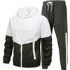 Generico Tuta Completa Sportiva Invernale Uomo 2 Pezzi Taglie Forti Giacca con Cappuccio e Pantalone Comoda Tinta Unita Autunno Inverno Fitness Jacket con Zip e Tasche Jogging Palestra Sportiva Casual
