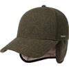 Stetson Vaby Earflap Fullcap con cachemire Uomo - Berretto con visiera e coprinuca - Berretto da baseball con paraorecchie - Cappellino in lana autunno/inverno oliva scuro S (54-55 cm)