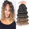 Mscat 14 Inch Pre Looped Ocean Wave Crochet Hair 8 confezioni Ombre Boho Ocean Braids Pre Twisted Synthetic Deep Wavy Crochet Hair for Women T27#