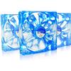 AABCOOLING Super Silent Fan 14 Blue LED - una Silenziosa e Molto Efficiente 140mm Ventola per Case PC, Ventola Aspirazione, Ventola 12V, Cooling Fan, 14cm, 3 Pin Ventilatore - 3 Pezzi 8,6 dB (A)