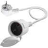 LANMINGLEL Cavo di prolunga Schuko corto, bianco, cavo di prolunga Schuko AC, 3 x 1,5 mm², 16 A, 250 V, IP44, per casa, ufficio, esterno (bianco 90 gradi, 0,5)