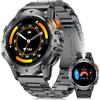 BENYAR SMART Smartwatch Uomo con Torcia per Android iOS, Orologio Sportivo Outdoor 1.43'' AMOLED con 120+ Modalità Sportive, Monitoraggio Battito/Sonno, Impermeabile IP68, Contapassi, 2 Cinturini