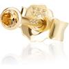 NKlaus Singolo 2,0mm 333 Oro Giallo 8 Carati Orecchini a Montagna Cristallo Zircone Champagne Chiusura a Farfalla Signore Ragazze 3331