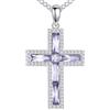 YFN Collana a forma di croce in argento Sterling con zirconia cubica, ciondolo a forma di nodo celtico, gioiello religioso, regalo per donne, Noraml, Argento sterling, Nessuna pietra preziosa