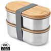 Bento box Double in acciaio inox e Bambù Black+Blum personalizzate o neutre