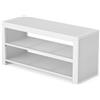 BAM BOO BOX Panca Scarpiera da Ingresso con Seduta e 2 Ripiani in Bambù Bianco - Scarpiera Ingresso 90x33x43cm, Porta Scarpe da Entrata in Legno, Raccogliscarpe Bassa e Lunga per Corridoio | Capacità 250kg