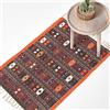 HOMESCAPES Tappeto Kilim intrecciato a mano in terracotta e marrone per soggiorno, motivo tradizionale, 100% cotone, 70 x 120 cm