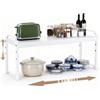 Starvortex Ripiano Organizzatore per Cucina, Scaffale Espandibile 32-53cm per Pensili | Ripiani Resistente per Top Cucina, Scaffalatura Regolabile in Bianco con 3 Altezze, Organizzatore per Desktop e Mobili