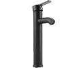 Zerodis Rubinetto miscelatore in acciaio inox nero opaco, resistente alle perdite, per lavabo caldo e freddo, moderno miscelatore monocomando per lavabo con soffietto morbido