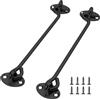 CHSEROK 2 Pezzi Gancio Fermaporta, 250mm Acciaio Inox Chiavistello Porta con Occhielli, Nero Ferma Persiane con 8 Viti, Gancio per Persiane per Chiuder, Casa, Giardino, Recinzione