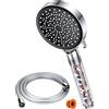 YEAUPE Soffione Doccia con tubo 1.6M, Doccia Soffione 6 Funzioni Getto
