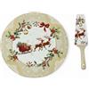 FADE AGRIFOGLIO PIATTO TORTA CON PALETTA IN CERAMICA CM 30