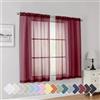 Simplebrand Tenda a pannello per camera da letto, 137 cm di lunghezza, tenda leggera e filtrante la luce, elegante tenda rossa, 106,7 x 137,2
