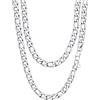 PROSTEEL Collana da Uomo catena figaro 45 cm argento acciaio inossidabile 13 mm di larghezza
