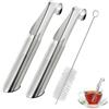 Anrbb Set 2 Infusori Tè in Acciaio Inox 304 con Spazzola, Colino Riutilizzabile Maglia Fine da 1 mm, Infusore per Tè, Tisane, Teiere o Tazze, Filtro Tè Lavabile, Filtro The Infusione, Facile da Pulire