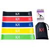 EZKAMI Bandas de Resistencia, Bandas de Ejercicio para botín, Crossfit, Estiramiento, Entrenamiento de Fuerza, Terapia física, Fitness en casa, Bandas de Entrenamiento, Juego de 5, 12 x 2 Pulgadas