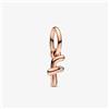Pandora Charm Pendente lettera f placcato oro rosa Donna Pandora