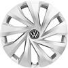 Volkswagen Radzierblende Originale, Polo 6 (2G), Kunststoff Resistente agli Urti, Brillantsilver, 15 Pollici, per Cerchi in Acciaio, 2G0071455AUWP