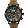 Timex Expedition 43mm Orologio cronografo da Uomo con quadrante Cinturino in Pelle Marrone TW4B20800, Marrone