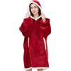 Viviland - Felpa con cappuccio sherpa, morbida, calda, con grande tasca anteriore, per guardare la TV, coperta per adulti