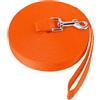 NavoX Guinzaglio da addestramento per cani da 5 m, 10 m, 15 m, 20 m, 30 m, guinzaglio extra lungo in nylon resistente, gancio resistente per cani di taglia grande, media e piccola, arancione