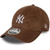 New Era Berretto da baseball 9Forty Cord MLB New York Yankees per adulti, taglia M, marrone