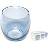 H&H Bubbly Bicchieri Acqua 6 Pezzi - Bicchieri Colorati in Vetro, Colore Blu Cielo - Set da 6 Bicchieri Sky, Eleganti per Uso Quotidiano o Feste