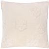 furn. Cuscino imbottito in piuma Snowflakes - Cuscino decorativo invernale in morbida pelliccia sintetica con finitura in fibra di velluto (bianco neve - 50x50cm)