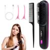 LYPPUL Spazzola Lisciante per Capelli, 160°C-200°C Spazzola Lisciante Senza Fili con Display LCD 3 Temperature, Senza Fili Piastra Lisciante per Capelli Lisci, Ricci e Mossi(Nero)