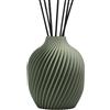 HYPNO CASA Diffusore a Bastoncini Vaso 3D con Ricarica Latte e Ambra Dolce 100ml Verde Salvia