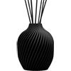 HYPNO CASA Diffusore a Bastoncini Vaso 3D con Ricarica Latte e Ambra Dolce 100ml Nero