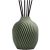 HYPNO CASA Diffusore a Bastoncini Vaso 3D con Ricarica Caldi Agrumi Dolce 50ml Verde Salvia