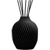 HYPNO CASA Diffusore a Bastoncini Vaso 3D con Ricarica Latte e Ambra Dolce 50ml Nero