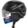 ABUS Casco da città Pedelec 2.0 ACE - Casco da bicicletta con luce posteriore, visiera, cappuccio antipioggia, protezioni per le orecchie - per uomo e donna