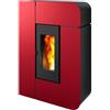 Mcz Stufa A Pellet Slim Ventilata Mcz Alea Air 7 S1 7 Kw In Acciaio Colore Bordeaux