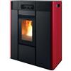 Mcz Termostufa A Pellet Slim Mcz Thea Hydro 16 S1 - 16 Kw In Acciaio Con Ventilazione Frontale Colore Bordeaux