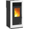 Karmek One Stufa A Pellet Ad Aria Ventilata Karmek One Mod. Graz In Acciaio 11,6 Kw Bianca