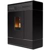 Mcz Stufa A Pellet Idro Slim Mcz Aki Hydromatic 18 M2 Maestro 18 Kw Con Fianchi In Ceramica Colore Dark Metal