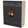 Mcz Stufa A Pellet Idro Slim Mcz Aki Hydromatic 18 M2 Maestro 18 Kw Con Fianchi In Ceramica Colore Sabbia