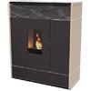 Mcz Stufa A Pellet Idro Slim Mcz Aki Hydromatic 24 M1 Maestro 24 Kw Con Fianchi In Ceramica Colore Sabbia
