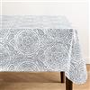 Elrene Home Fashions Savannah Boho Paisley - Tovaglia in vinile resistente all'acqua e alle macchie, con retro in flanella, 152 x 259 cm, rettangolare, colore: grigio