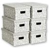 Lavatelli Set di 6 Scatole in Cartone certificate Fsc, organizer per armadio con coperchio, portaoggetti, per trasporto e trasloco, vestiti e scarpe 29x51x20cm, Fiori