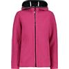 CMP Bonded wooltech jacket full zipped, Woman, Sangria-Nero, 46