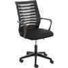 Baroni Home Sedia da Ufficio Imbottita Girevole, Poltroncina da Ufficio con Altezza Regolabile e Braccioli, Seduta Ergonomica (Black)