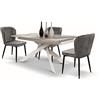 KONTE.DESIGN Tavolo BEVERLY HILLS in vetroceramica effetto marmo luxury pandora e metallo verniciato bianco, allungabile 160x90 cm - 240x90 cm